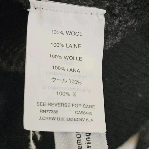 J Crew Chunky Tight Knit Sweater Long Sleeve Cowl Neck Black 100% Wool Large - Picture 5 of 7